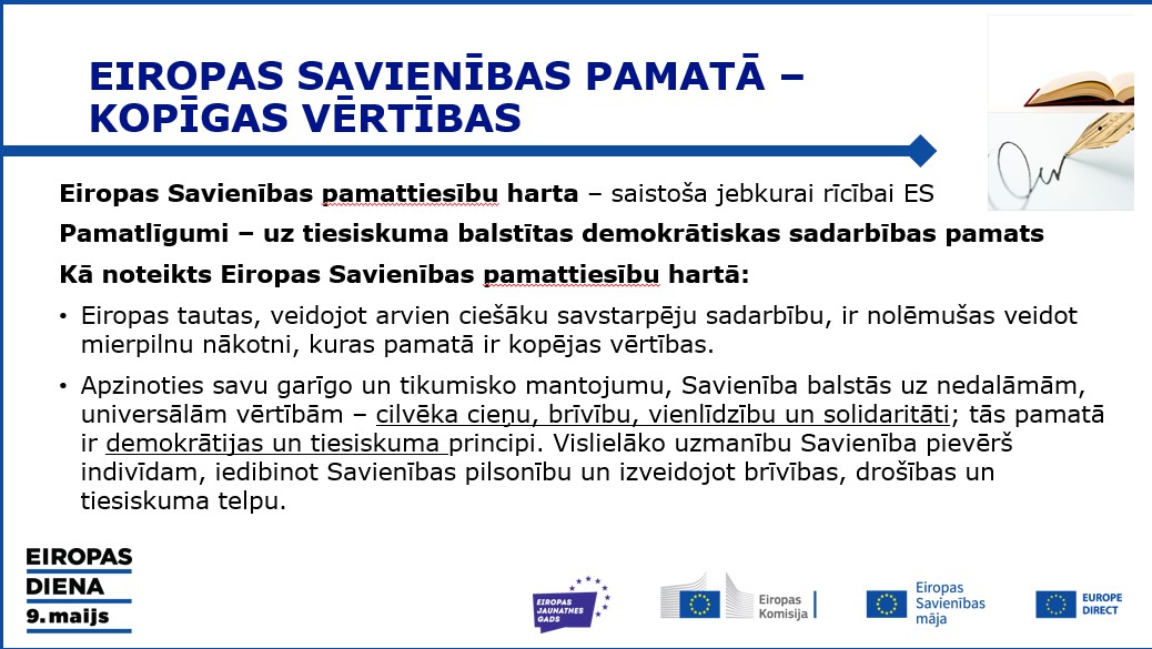 akcijas atpakal uz skolu atpakal uz universitati 2022 ietvaros skolenus aicina diskutet par eiropas savienibas vertibam