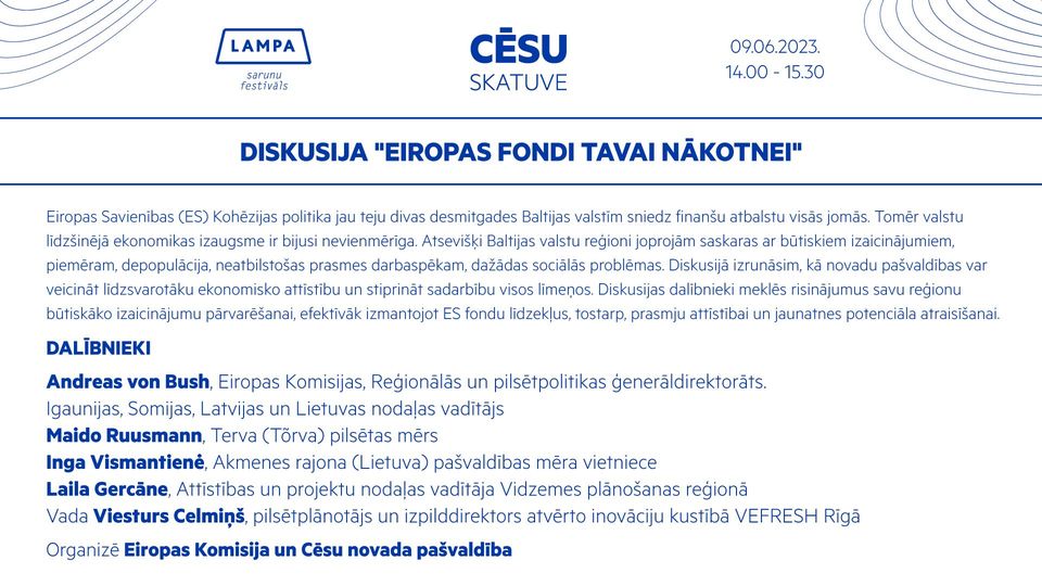 vpr 9 junija piedalisies lampa diskusija eiropas fondi tavai nakotnei