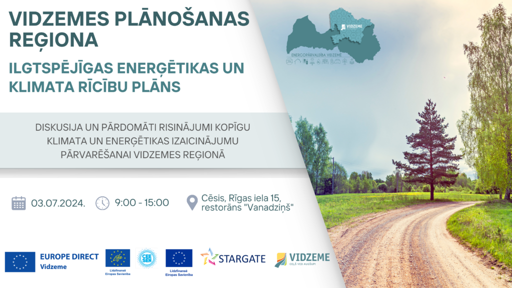 cesis 3 julija notiks otra diskusija par vidzemes planosanas regiona ilgtspejigas energetikas un klimata ricibas planu