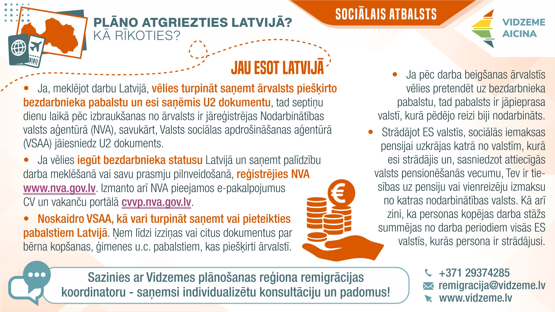 sagatavoti uzskates materiali par remigrantus interesejosam temam